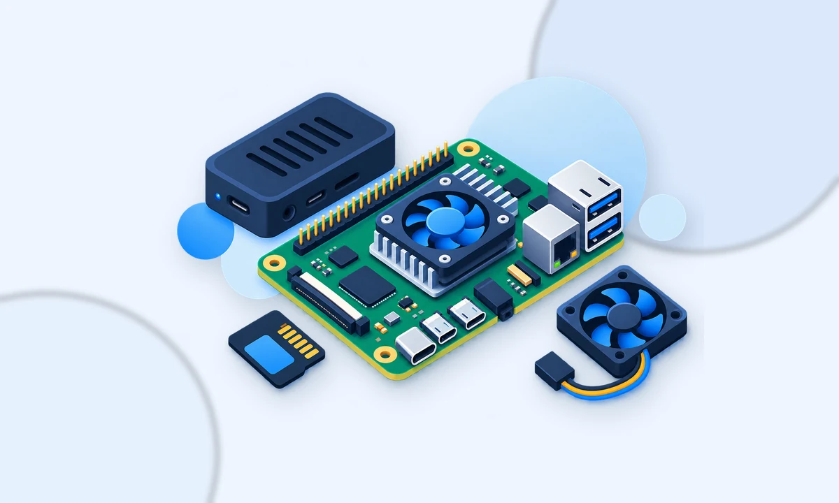 Single-board computer with cooling and storage accessories